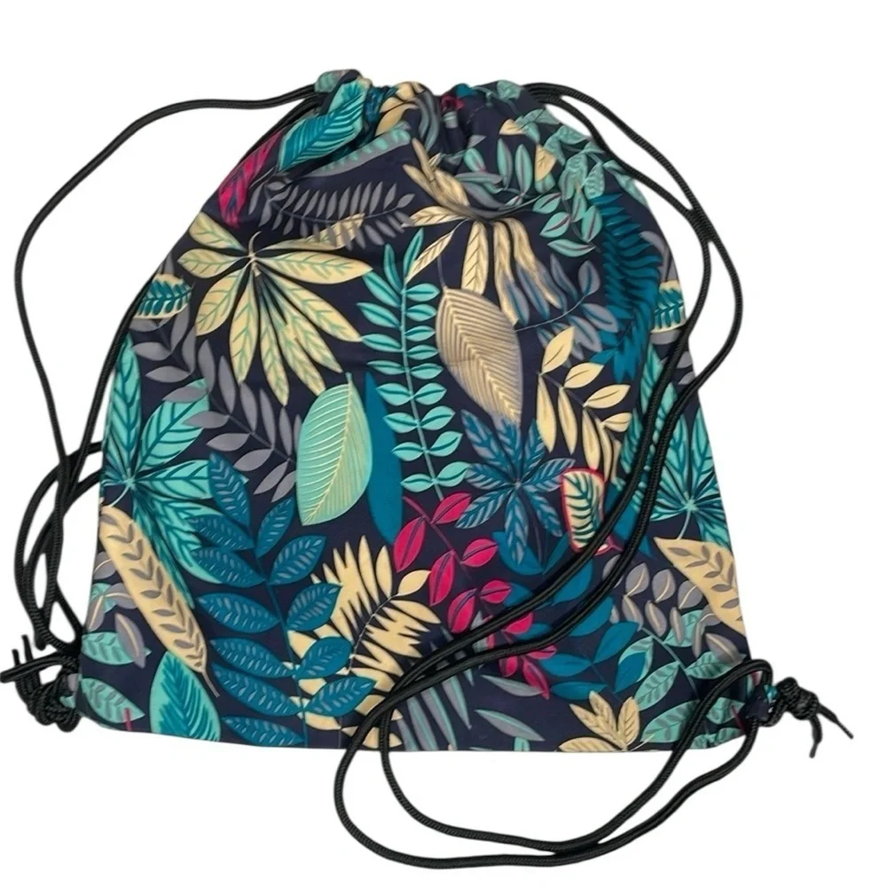 Miao Zhuo Tropical Greens Drawstring Bag